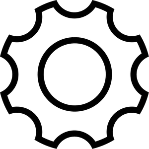 Simplified Gear Icon Graphic PNG Image