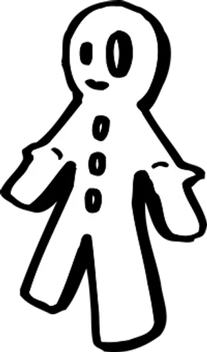 Simplified Gingerbread Man Graphic PNG Image