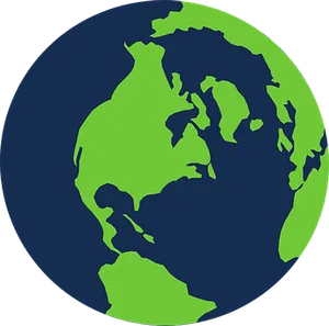 Simplified Globe Western Hemisphere PNG