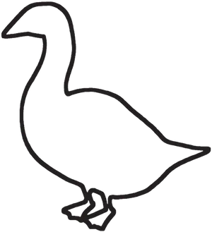 Simplified Goose Silhouette PNG Image