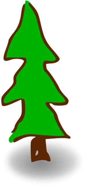 Simplified Green Christmas Tree Illustration PNG Image