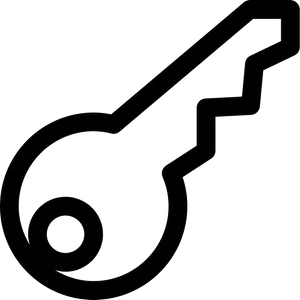 Simplified Key Outline Graphic PNG Image