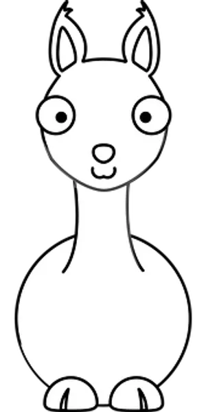 Simplified Llama Cartoon Illustration PNG Image