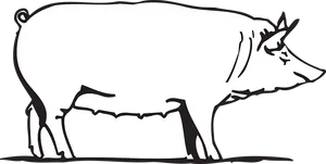 Simplified Pig Silhouette PNG Image