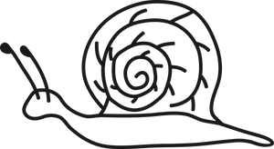 Simplified Snail Silhouette PNG Image