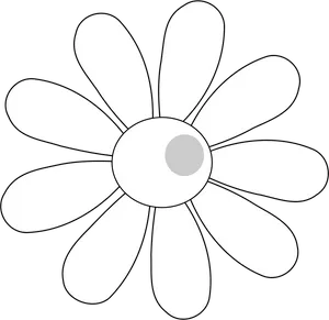 Simplified White Flower Illustration PNG Image