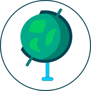 Simplified World Globe Icon PNG Image