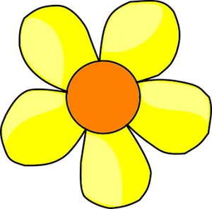 Simplified Yellow Daisy Illustration PNG Image