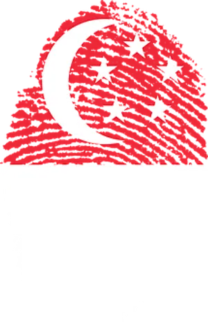 Singapore Fingerprint Flag Art PNG Image