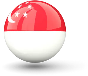 Singapore Flag Sphere3 D Rendering PNG Image