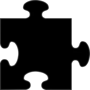 Single Black Puzzle Piece PNG Image