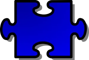 Single Blue Puzzle Piece PNG Image