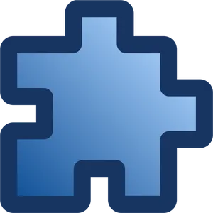 Single Blue Puzzle Piece PNG Image