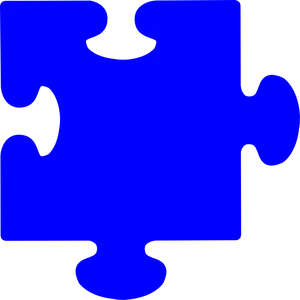 Single Blue Puzzle Piece PNG Image