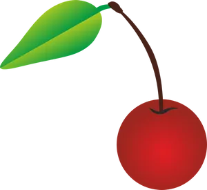 Single Cherry Illustration PNG Image