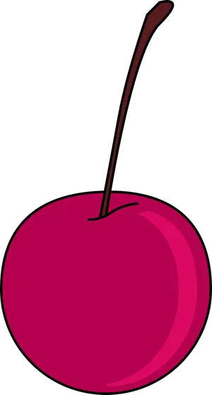 Single Cherry Vector Illustration PNG Image