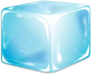 Single Frozen Ice Cube Illustration PNG Image