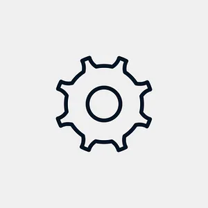 Single Gear Icon Graphic PNG Image