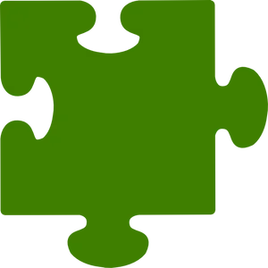 Single Green Puzzle Piece PNG Image