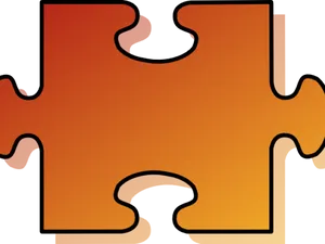 Single Orange Puzzle Piece PNG Image