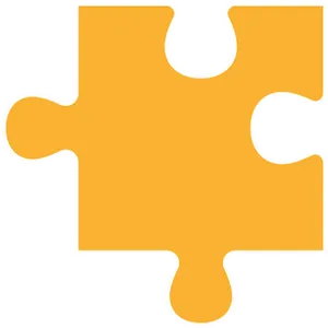 Single Orange Puzzle Piece PNG Image