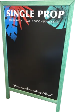 Single Prop Rum Chalkboard Sign PNG Image