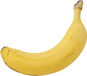 Single Ripe Banana Black Background PNG Image