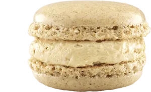 Single Vanilla Macaron PNG Image