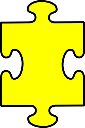 Single Yellow Puzzle Piece PNG Image