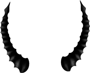 Sinister Black Horns Silhouette PNG Image