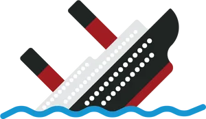 Sinking Titanic Graphic PNG Image