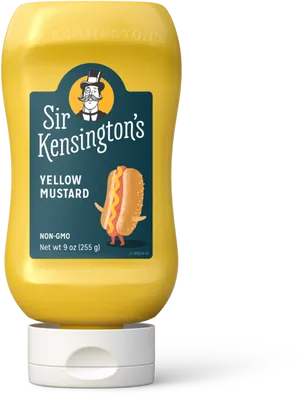 Sir Kensingtons Yellow Mustard Bottle PNG Image