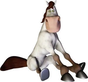 Sitting Cartoon Horse PNG Image