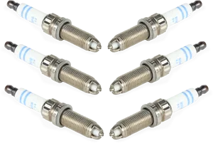 Six Spark Plugs Arrangement PNG Image