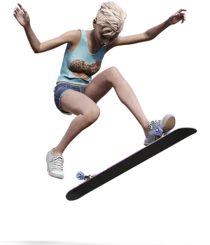 Skateboarder Mid Air Trick PNG Image