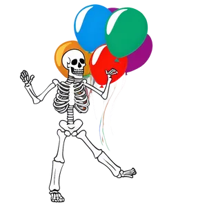 Skeleton Dancing With Balloons Png 06282024 PNG Image