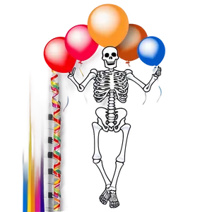 Skeleton Dancing With Balloons Png 60 PNG Image