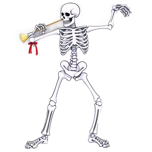 Skeleton Dancing With Broom Png Faj PNG Image