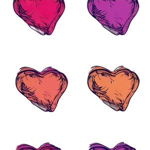 Sketched Heart Design Png 86 PNG Image