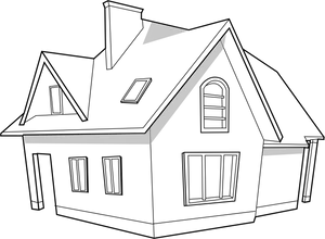 Sketchof Classic House Design PNG Image