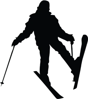 Skiing Silhouette Action PNG
