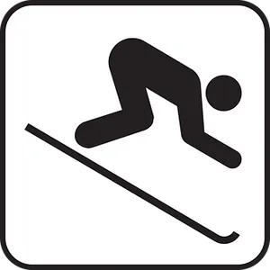 Skiing Symbol Icon PNG Image