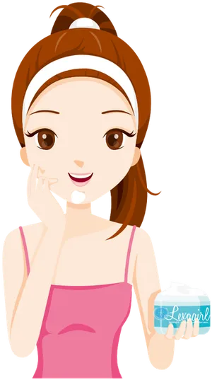 Skincare Routine Cartoon Character PNG Image