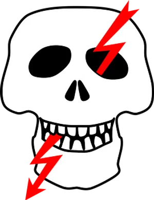 Skull_with_ Lightning_ Bolts PNG Image