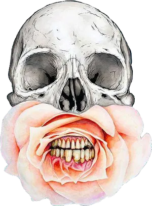 Skulland Rose Artwork PNG Image