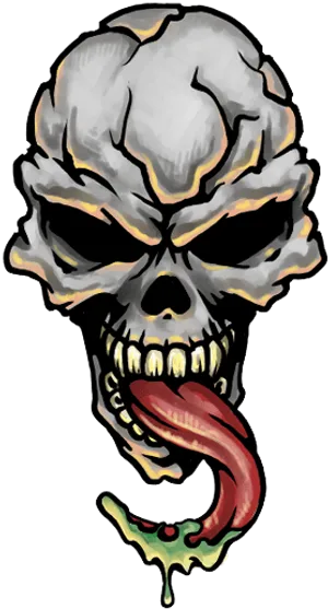 Skullwith Snakeand Green Ooze PNG Image