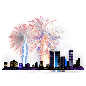 Skyline With Fireworks Png Ium PNG Image