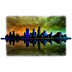 Skyline With Reflection Png 06202024 PNG Image