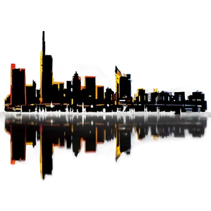 Skyline With Reflection Png Xbu PNG Image