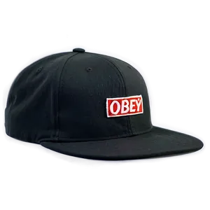 Sleek Black Obey Hat Png Bjn PNG Image